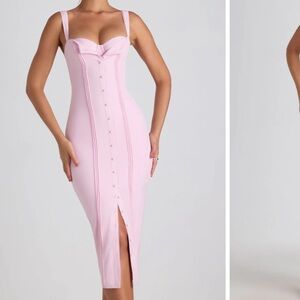 Button-Detail Midaxi Dress in Soft Pink. Never worn. Too big for me.